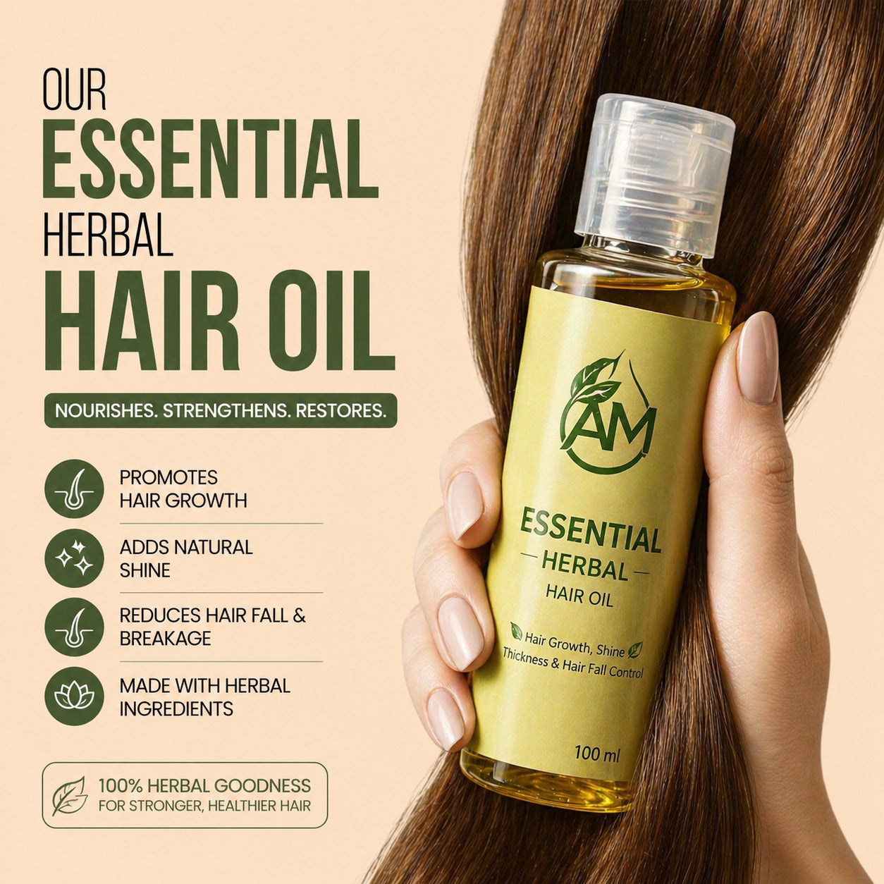 AM Essential Herbal Hair Oil — 100ml
